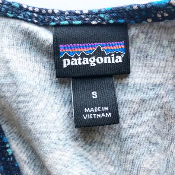 PATAGONIA W's West Ashley Dress Blue Mosaic Organic Cotton Tank Womens Small - Picture 3 of 7